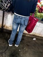 买菜的紧身牛仔裤1