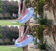 今天和闺蜜去玩水水了，秀一波身材，哥哥们关注点起来，继续更新1