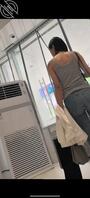 牛仔裤长腿吊带女大，姨妈都漏出来了2