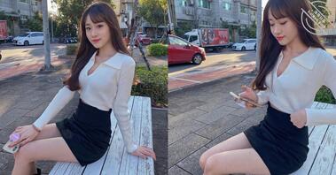 公园惊见短裙正妹！甜心美少女&ldquo;陈0&rdquo;黑色紧身裙&ldquo;纤细水蛇腰&rdquo;