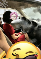 66.坐妈妈的车真是吓尿了，又能跟妈妈在外面共度一宵了。0